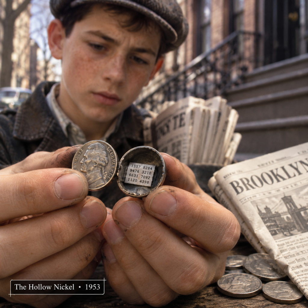 The hollow nickel case of the paper boy 1953